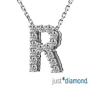 【Just Diamond】Love Words字母系列 18K金鑽石墜子-R(不含鍊)