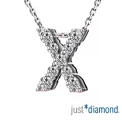 【Just Diamond】Love Words字母系列 18K金鑽石墜子-X(不含鍊)