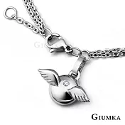 GIUMKA鋼飾手鍊白鋼雙鍊層次手鏈 天使精靈 生日聖誕節交換禮物推薦 MB00576 19 銀色