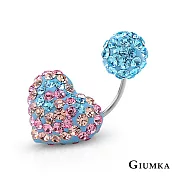 GIUMKA鎖針耳環繽紛小愛心鋼針條紋系列單支價格多色任選 MF04003 無 B款單一支