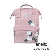 anello SOU．SOU聯名款第三彈 經典印花口金後背包 Regular size- 疊花(粉紅) PI