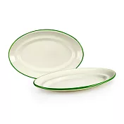 《IBILI》橢圓琺瑯餐盤(米綠35cm) | 餐具 器皿 盤子