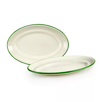 《IBILI》橢圓琺瑯餐盤(米綠35cm) | 餐具 器皿 盤子