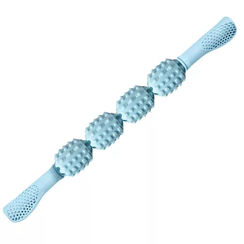 【EZlife】放鬆筋膜棒按摩運動滾輪(4球) 藍色