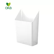 【日本OKA】PLYS base無痕貼壁掛式錫箔紙/保鮮膜收納架-2色可選- 潔白