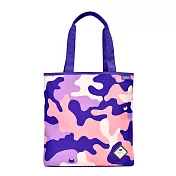 【BEATRIX NEW YORK】經典印花托特包多功能購物袋手提袋補習袋 迷彩紫