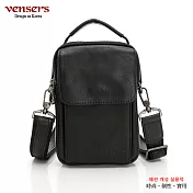 【vensers】牛皮潮流個性斜肩背包(N303001黑色)