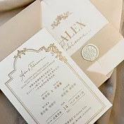 【Taipei Weddings】裸粉輕奢洛可可│白棉卡喜帖（100張）-- 可加購