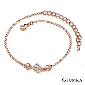 GIUMKA腳鍊方塊遊戲腳鏈精鍍玫瑰金 氣質甜美淑女款 玫金色款 ML04009 無 玫金色