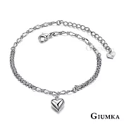 GIUMKA腳鍊心願腳鏈愛心元素精鍍正白K 氣質甜美淑女款 銀色款 ML04016  無 銀色