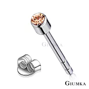 GIUMKA簡約耳釘白鋼耳環單鑽造型 3MM 多色任選 MF00479 無 香檳金色3MM一對價格