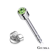 GIUMKA簡約耳釘白鋼耳環單鑽造型 3MM 多色任選 MF00479 無 淺綠鋯3MM一對價格