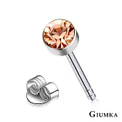 GIUMKA簡約耳釘白鋼耳環單鑽造型男女中性款 4MM 多色任選 MF00480 無 香檳金4MM一對價格