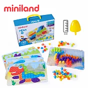 【西班牙miniland】2CM小拼豆幼童90顆學習組-附透明板/圖卡