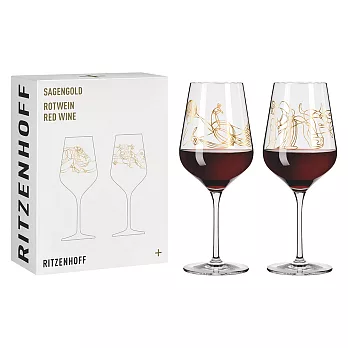 【德國 RITZENHOFF】傳奇黃金系列- 希臘神話紅酒對杯 / 570 ml