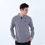 【遊遍天下】MIT台灣製男款環保紗抗UV吸濕排汗機能長袖POLO衫 (GL1022) 淺灰 XL 淺灰