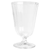 《EXCELSA》高腳玻璃杯(直紋250ml) | 水杯 茶杯 咖啡杯