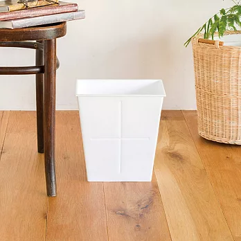 《八幡化成》仿壁磚垃圾桶(簡約白3L) | 回收桶 廚餘桶