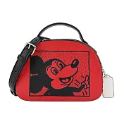 COACH Disney Mickey Mouse X Keith Haring聯名款雙層兩用包- 紅