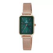 MIRRO 經典雋永時尚腕錶-玫瑰金X綠