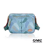 【OMC】羽草系多夾層智慧收納斜背包12960- 粉嫩藍