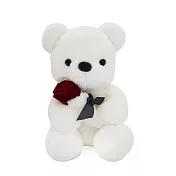 O’Pretty 歐沛媞 浪漫玫瑰花泰迪熊(25cm)-多色可選 奶白色