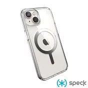 Speck iPhone 14 (6.1吋) Presidio Perfect-Clear MagSafe 銀色磁吸透明防摔殼