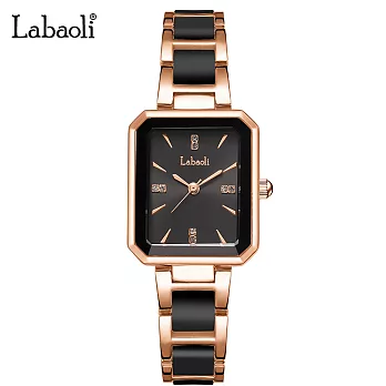 Labaoli 娜寶麗 LA012 方型典雅設計經典色系名媛腕錶  -  黑色