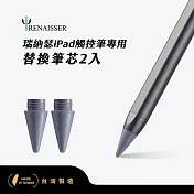 瑞納瑟觸控筆專用替換筆芯2入(Apple iPad專用)-台灣製  太空灰