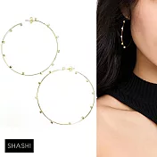 SHASHI 紐約品牌 Chelsea 鑲鑽C形耳環 經典水滴金色耳環