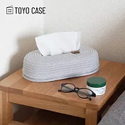 【日本TOYO CASE】北歐編織風面紙盒收納套- 淺灰