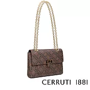 【Cerruti 1881】限量2折 義大利頂級皮革肩背包 全新專櫃展示品(咖啡色 CEBA04852T)