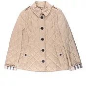 BURBERRY 菱格紋棉質輕型外套 (L)(駝色)