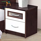 【文創集】南亞塑鋼 雪菲多彩1.7尺二抽塑鋼床頭櫃/床邊櫃(二色可選) 胡桃白雙色