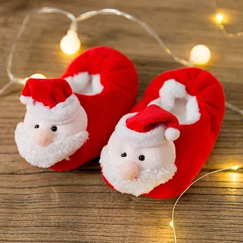 [媽咪可兒] 聖誕限定3D立體動物造型保暖室內鞋/保暖鞋襪/襪套/地板襪(聖誕老公公) 15 M