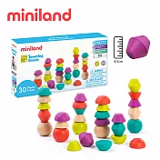 【西班牙Miniland】木製幾何邏輯平衡石30入