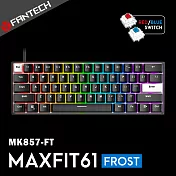 FANTECH MAXFIT61 Frost 60%可換軸體RGB紅軸機械式鍵盤(MK857 FT)-黑