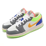 Nike 休閒鞋 Air Jordan 1 Low GS 大童鞋 女鞋 灰 橘 AJ1 彩色拼接 FB1835-181