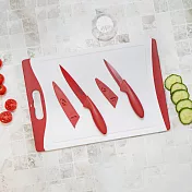 《Colourworks》砧板+刀具2件(紅) | 切菜 切菜砧板