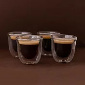 《La Cafetiere》雙層玻璃濃縮咖啡杯4入(75ml) | 雙層隔熱杯 義式咖啡杯 午茶杯