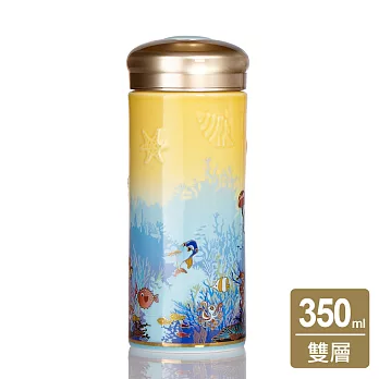 《乾唐軒活瓷》 海底世界隨身杯 / 大 / 雙層 /  350ml 黃藍貼花