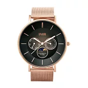 IMIR 艾米爾 Modern 現代風格時尚腕錶-玫瑰金X黑