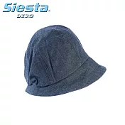 日本製造Siesta岡山牛仔布小圓帽抗UV紫外線防曬遮陽帽130381 黑