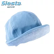 日本製造Siesta岡山牛仔布小圓帽抗UV紫外線防曬遮陽帽130381 淺藍