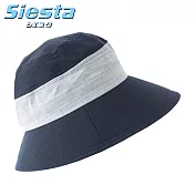 日本製造Siesta側邊蝴蝶結造型淑女帽抗UV紫外線遮陽防曬帽130981 黑色