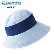 日本製造Siesta側邊蝴蝶結造型淑女帽抗UV紫外線遮陽防曬帽130981 藍色