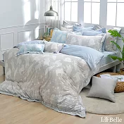 義大利La Belle《白熊物語》雙人韓式立體雪雕絨防蹣抗菌吸濕排汗被套床包組(共兩色)-灰色