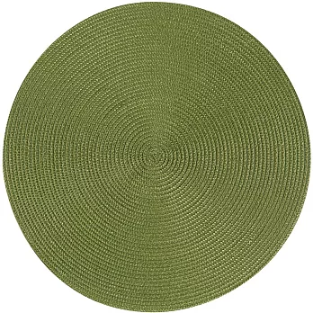 《NOW》素面織紋圓餐墊(橄欖綠) | 桌墊 杯墊