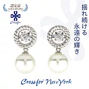 正版日本原裝【Crossfor New York】耳環【Feminine溫柔女子】純銀懸浮閃動耳環  -單一款式