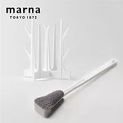 【日本Marna】杯瓶壺配件組-摺疊收納瀝水架+瓶壺清潔刷-寬型(原廠總代理)
